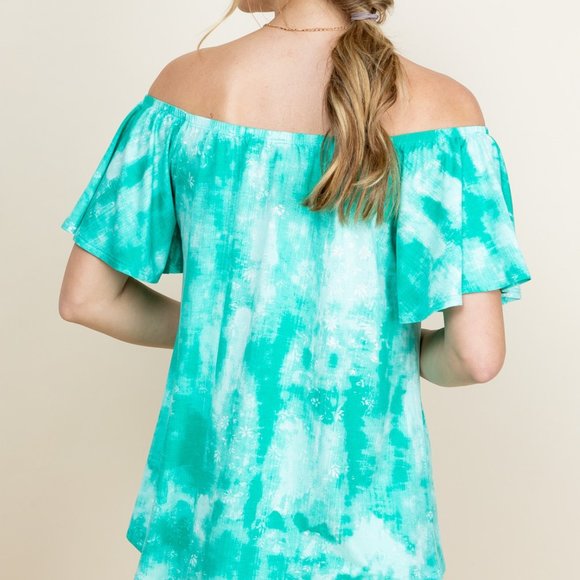 Off-Shoulder Tie-Dye Shirt - Picture 3 of 4